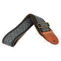 CORREA GAUCHO AUTÉNTICO DELUXE TRADICIONAL PARA GUITARRA 50mm HEBILLA LATÓN BK/BU