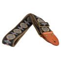 CORREA GAUCHO AUTÉNTICO DELUXE TRADICIONAL PARA GUITARRA 50mm HEBILLA LATÓN BK/BU/RD