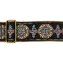 CORREA GAUCHO AUTÉNTICO DELUXE TRADICIONAL PARA GUITARRA 50mm HEBILLA LATÓN BK/BU/RD