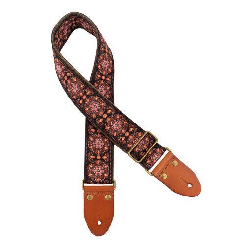 CORREA GAUCHO AUTÉNTICO DELUXE TRADICIONAL PARA GUITARRA 50mm HEBILLA LATÓN BL/PK