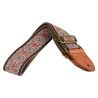 CORREA GAUCHO AUTÉNTICO DELUXE TRADICIONAL PARA GUITARRA 50mm HEBILLA LATÓN BK/BU/RD