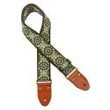 CORREA GAUCHO AUTÉNTICO DELUXE TRADICIONAL PARA GUITARRA 50mm HEBILLA LATÓN BK/BU/GN