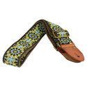 CORREA GAUCHO AUTÉNTICO DELUXE TRADICIONAL PARA GUITARRA 50mm HEBILLA LATÓN BK/BU/GN