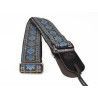 CORREA GAUCHO SERIE TRADICIONAL PARA GUITARRA 50mm CUERO AZUL Y GRIS