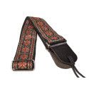 CORREA GAUCHO SERIE TRADICIONAL PARA GUITARRA 50mm CUERO ROJO Y GRIS