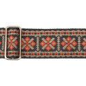 CORREA GAUCHO SERIE TRADICIONAL PARA GUITARRA 50mm CUERO ROJO Y GRIS
