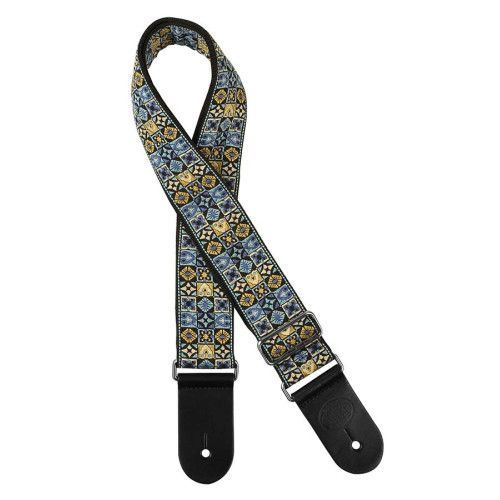 CORREA GAUCHO SERIE TRADICIONAL PARA GUITARRA 50mm MOSAICO AZUL