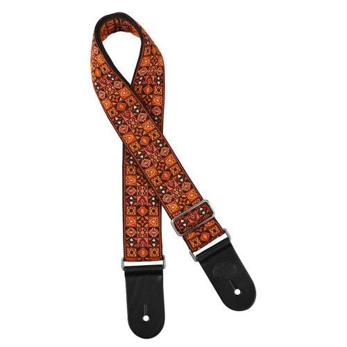 CORREA GAUCHO SERIE TRADICIONAL PARA GUITARRA 50mm MOSAICO NARANJA