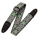 Correa Levy's Hootenanny Series Poly Jacquard 2"" - Floral Verde y blanco