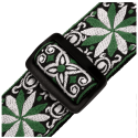 Correa Levy's Hootenanny Series Poly Jacquard 2"" - Floral Verde y blanco