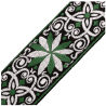 Correa Levy's Hootenanny Series Poly Jacquard 2"" - Floral Verde y blanco